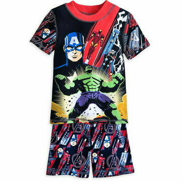 Disney Store Marvel Avengers Boy 2PC Tight Fit Short Sleeve Pajama Set Size 6 